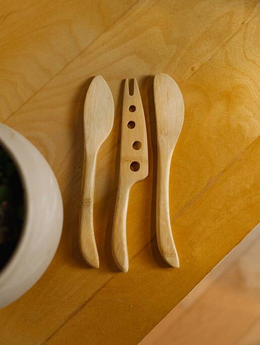 Sustainable Bamboo Cheese Knife Set (3-Piece)
